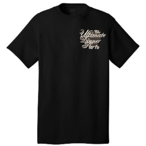 Bella Canvas "The Ultimate Dinner Party" Unisex T Shirt Black/White Size L NWOT - Picture 1 of 5